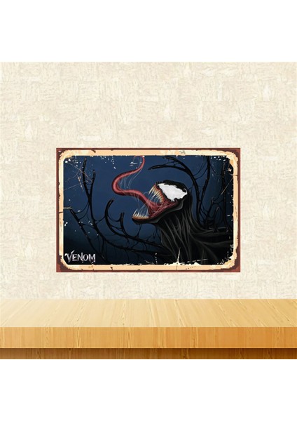 Venom Tasarımlı 20-30 cm Retro Ahşap Tablo TKFX5639