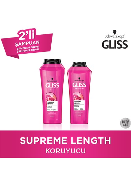 Supreme Length Şampuan 500 Ml + Şampuan 400 Ml