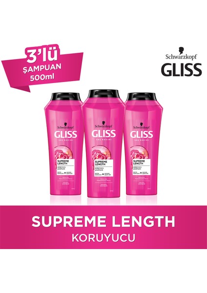 Supreme Length Şampuan 500 Ml X 3 Adet