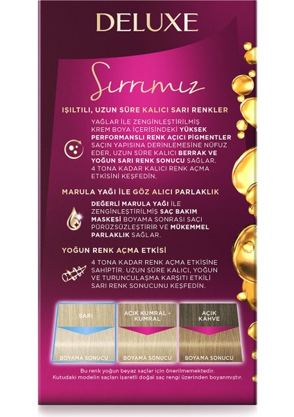 Deluxe Saç Boyası 10-1 Küllü Açık Sarı X 2 Adet