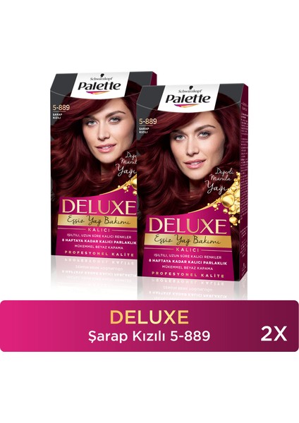 Deluxe Saç Boyası 5-889 Şarap Kızılı X 2 Adet