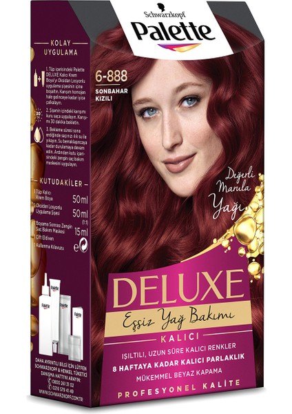 Deluxe Saç Boyası 6-888 Sonbahar Kızılı X 2 Adet modelleri