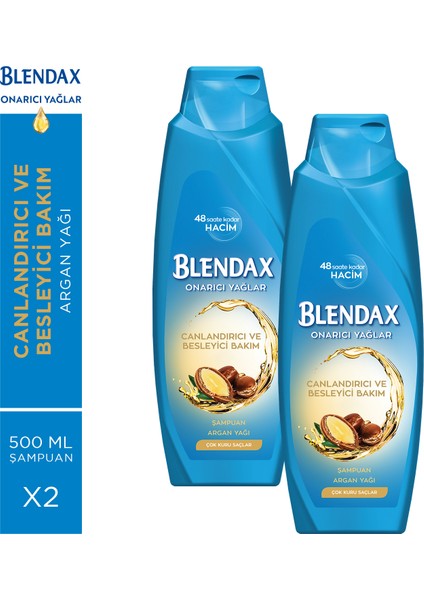 Canlandırıcı Ve Besleyici Bakım - Onarıcı Yağlar Argan Yağı Şampuan 500 Ml X 2 Adet