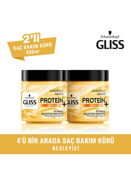 4'Ü 1 Arada Saç Bakım Kürü - Besleyici 400 Ml X 2 Adet