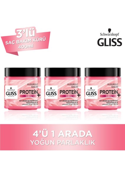 4'Ü 1 Arada Saç Bakım Kürü - Yoğun Parlaklık 400 Ml X3 Adet