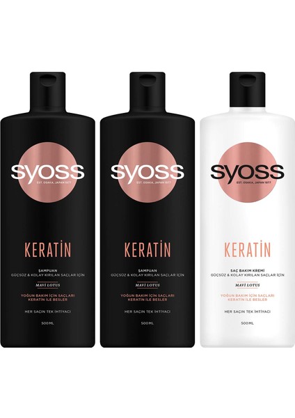 Keratin Mükemmelliği Şampuan 500 Ml X 2 Adet + Saç Kremi 500 Ml