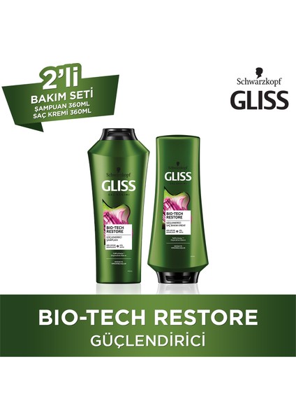 Bio-Tech Şampuan 360 Ml + Gliss Bio-Tech Saç Kremi 360 Ml