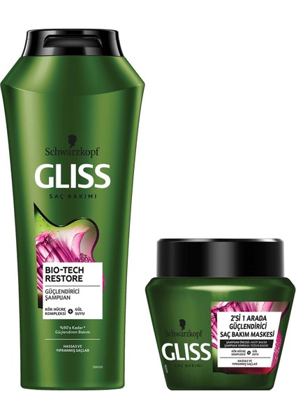 Bio-Tech Şampuan 500 Ml + Gliss Bio-Tech Saç Bakım Maskesi 300 Ml