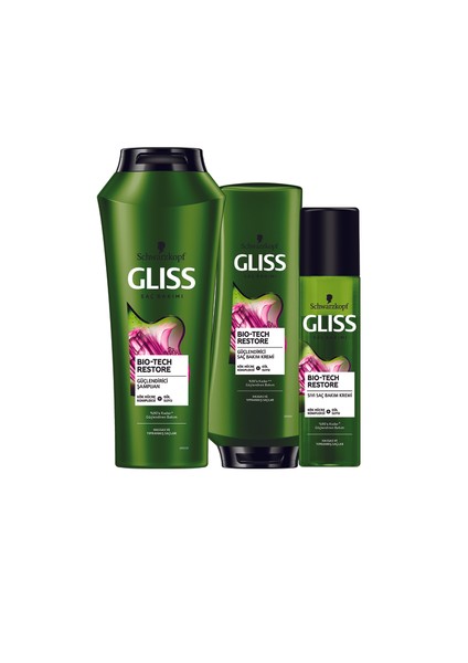 Gliss Bio-Tech 500 Ml + Saç Kremi 360 Ml + Sıvı Saç Kremi 200 Ml fiyatları
