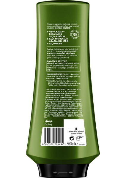 Gliss Bio-Tech 500 Ml + Saç Kremi 360 Ml + Sıvı Saç Kremi 200 Ml indirimleri