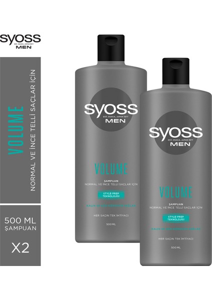 Men Volume Şampuan 500 Ml X2 Adet