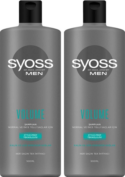 Men Volume Şampuan 500 Ml X2 Adet