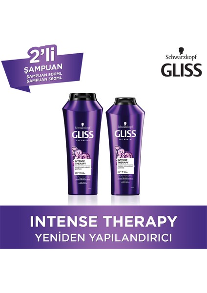 Gliss Intense Therapy Şampuan 500 Ml +Intense Therapy Şampuan 360 Ml