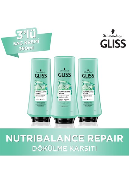 Nutribalance Saç Kremi 360 Ml X3 Adet