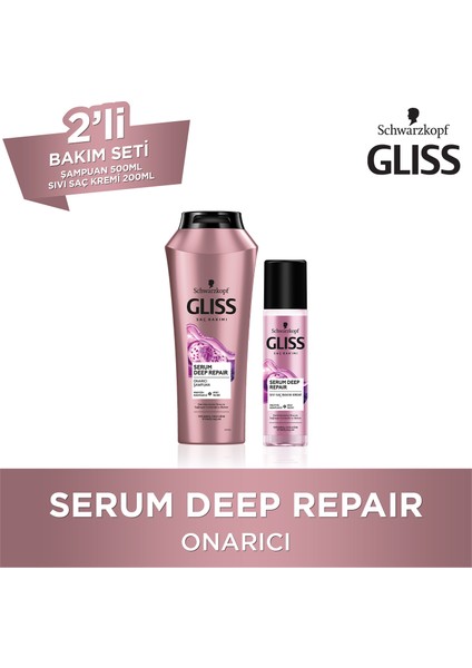 Serum Deep Repair Şampuan 500 Ml + Serum Deep Repair Şampuan Sıvı Saç Kremi 200 Ml