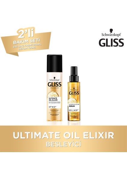Ultimate Oil Elixir Saç Kremi 360 Ml + Bakım Serumu 100 Ml