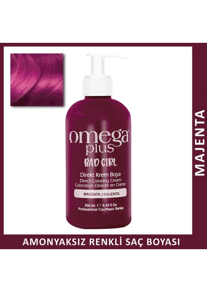 Omega Plus Bad Girl Majenta Amonyaksız Renkli Saç Boyası 250 ml