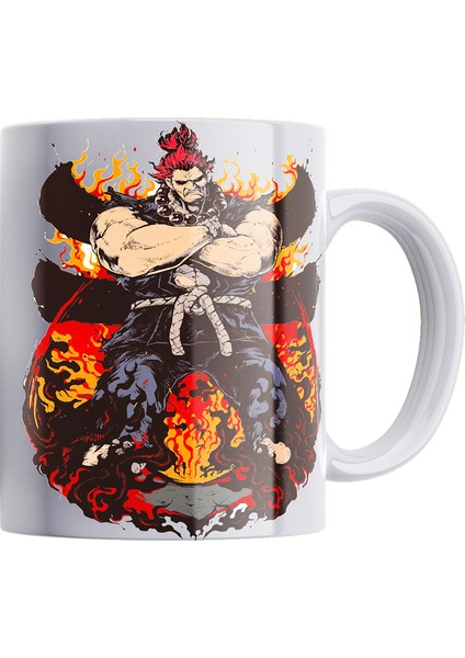 Street Fighter Akuma Çift Baskılı Porselen Kupa