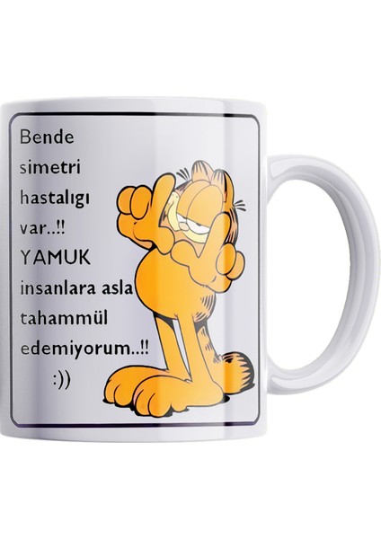Garfield Çift Baskılı Porselen Kupa