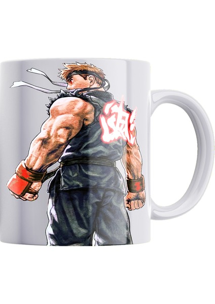 Street Fighter Ryu Çift Baskılı Porselen Kupa