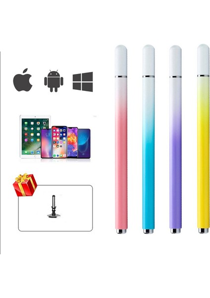Dokunmatik Tablet Telefon Kalemi +1 Yedek Uç Renk Geçişli Passive Stylus Bilgisayar Kalem