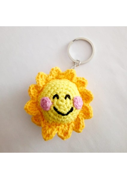 Maskot Güneş Amigurumi Organik Anahtarlık Oyuncak
