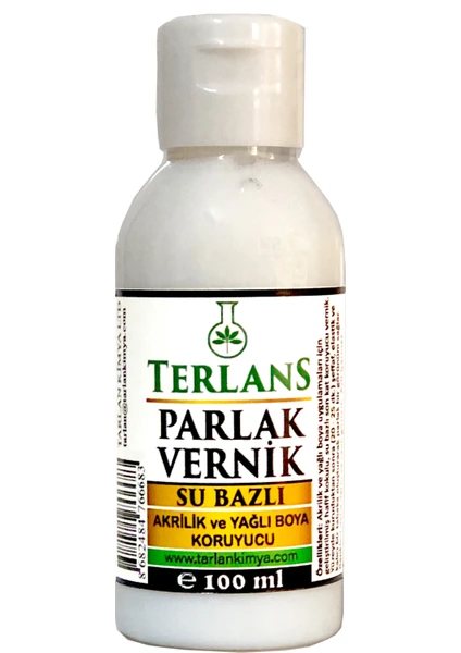 Terlans Su Bazlı Parlak Vernik 100 ml Akrilik ve Yağlı Boya Ahşap Koruyucu