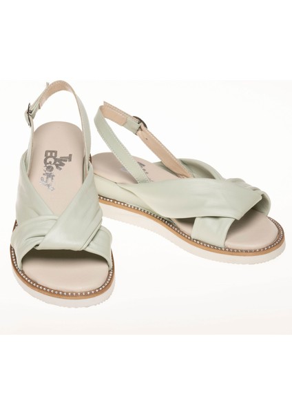 Kadın Deri Günlük Şık Hafif Dolgu Tabanlı Sandalet fırsatları