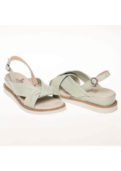 Kadın Deri Günlük Şık Hafif Dolgu Tabanlı Sandalet indirimleri