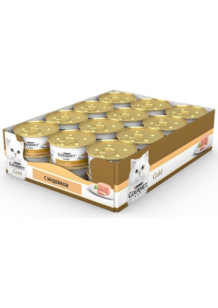 Gourmet Gold Kıyılmış Hindili Kedi Yaş Mama 85 gr 24 Adet