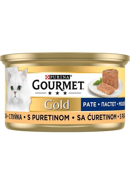 Gourmet Gold Kıyılmış Hindili Kedi Yaş Mama 85 gr 24 Adet