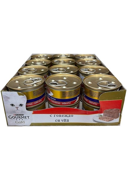 Gourmet Gold Kıyılmış Sığır Etli Konserve Kedi Maması 85 G x 24 Adet