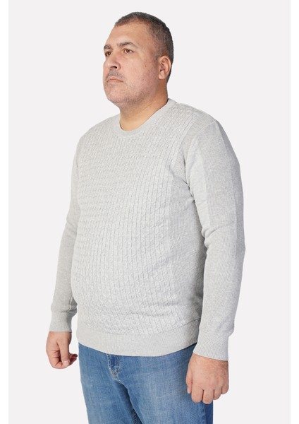 Büyük Beden GRI Pamuklu Erkek Kazak Bisiklet Yaka Günlük Kullanım İçin fiyatları