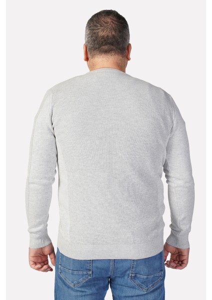 Büyük Beden GRI Pamuklu Erkek Kazak Bisiklet Yaka Günlük Kullanım İçin fırsatları