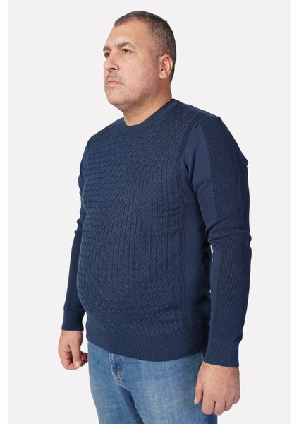 Büyük Beden INDIGO Bisiklet Yaka Pamuklu Erkek Kazak fiyatları