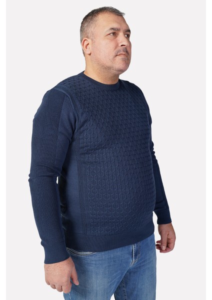 Büyük Beden INDIGO Bisiklet Yaka Pamuklu Erkek Kazak modelleri