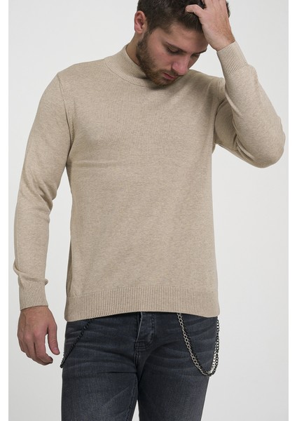 Erkek Kemik %100 Pamuk Yarım Balıkçı Yaka Triko Kazak TRIST-1104 modelleri