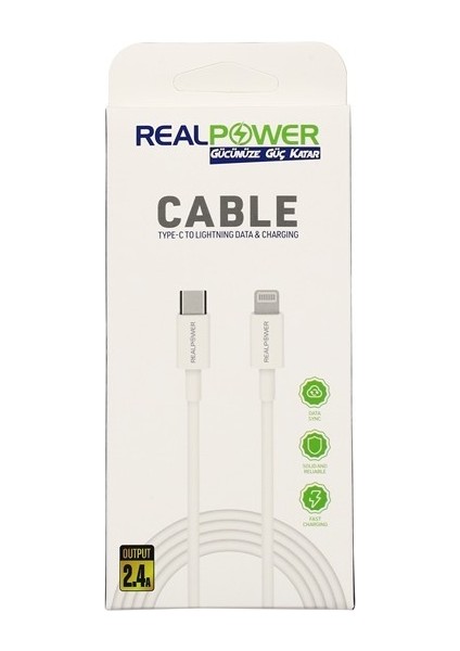 Real Power Apple iPhone Usb-C-Lightning Şarj Kablosu