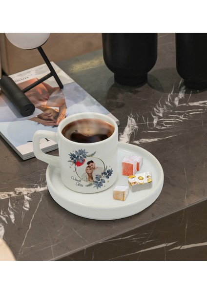 Kişiye Özel Sunum Tabaklı Isimli Fotoğraflı Türk Kahvesi Fincanı Model 34 fiyatları