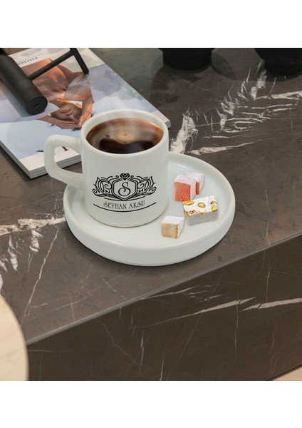 Kişiye Özel Sunum Tabaklı Isimli Türk Kahvesi Fincanı Model 13