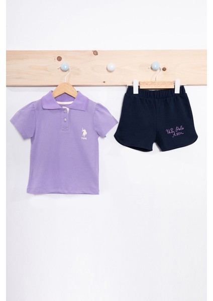 2'li Kız Çocuk Lila T-shirt Takım