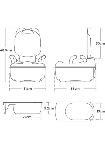 Mooie Baby's Mooiebaby's Frog Potty Çocuk Tuvaleti, Taşınabilir Eğitim Lazımlığı, Carry Potty