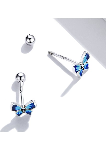 S925 Sterlıng Gümüş Kelebek Kulak Çıtçıtları Kadın Küpe (Yurt Dışından) fiyatları