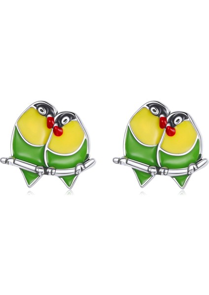S925 Sterlıng Silver Two Orioles Kulak Saplamaları Kadın Küpe (Yurt Dışından)