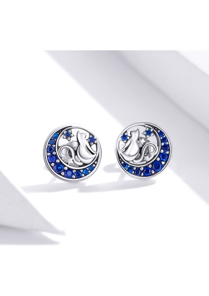 Moon Cat S925 Gümüş Kişilik Küpeleri (Yurt Dışından) fiyatları