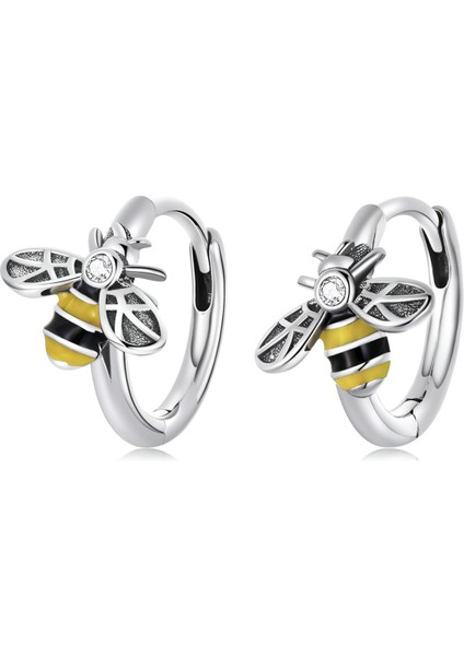 S925 Sterlıng Gümüş Mini Bee Kadın Küpe (Yurt Dışından)