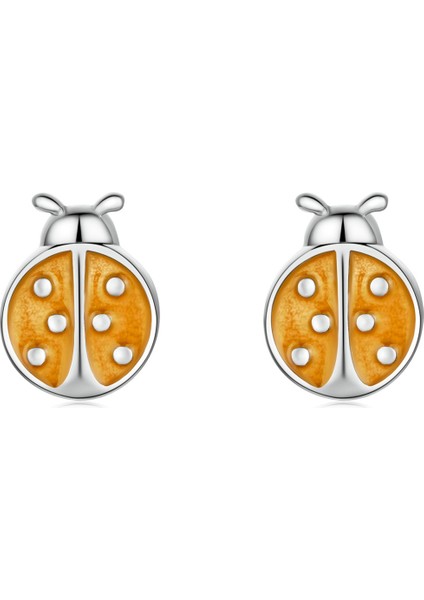 S925 Sterlıng Silver Turuncu Lady Blug Kulak Çıtçıtları Kadın Küpe (Yurt Dışından)