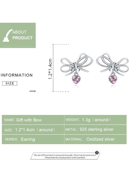 S925 Sterlıng Gümüş Bowknot Kadın Küpe (Yurt Dışından) fırsatları