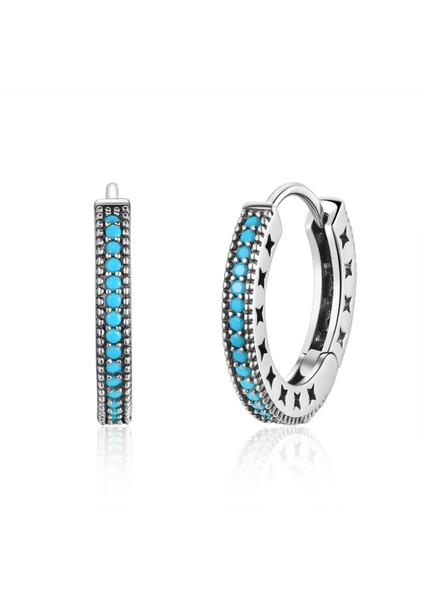 Basit Sparkle S925 Gümüş Küpe (Yurt Dışından)
