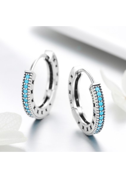 Basit Sparkle S925 Gümüş Küpe (Yurt Dışından)